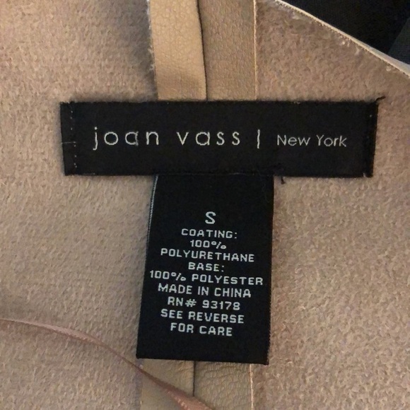 Joan Vass New York Lovely Taupe Faux Leather Waterfall Front Jacket Size Small - Picture 11 of 12